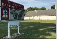  ?? (Special to the Democrat-Gazette/Randy Irwin) ?? The marquee sign of Brownsvill­e Baptist Church in Lonoke shares a message with passersby. With changing messages from week to week, houses of worship have continued to share their faith during the covid-19 pandemic.