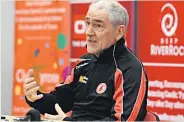  ??  ?? VIGILANT Tyrone boss at press conference last night