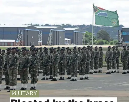  ?? Sowetan/Peggy Nkomo ?? Priorities? Younger, more able-bodied soldiers and officers are being retrenched while the top remains what it was: top heavy