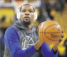  ?? EZRA SHAW/GETTY IMAGES ?? Kevin Durant’s Golden State Warriors are two wins away from playing in a third straight NBA Finals, and their opponent could once again be the Cleveland Cavaliers.