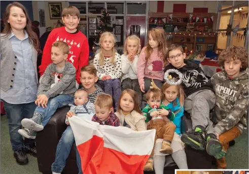  ??  ?? Some of the children attending Wigilia at St Kilian’s Community School.