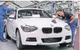  ?? FOTO: DPA ?? Auch die Produktion des 1er von BMW ist betroffen.