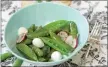  ?? PHOTO BY CURT NORRIS ?? Sugar snap peas, burrata cheese and thinly sliced radishes present a great variety of tastes in one salad.