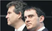  ?? AP ?? French Prime Minister Manuel Valls (right) and economy minister Arnaud Montebourg are at loggerhead­s