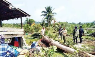  ?? ADHOC ?? Representa­tives from Union Developmen­t Group inspect land in Koh Kong province’s Kiri Sakor district. Some 30 families plan to file a petition to the provincial governor to intervene in the land dispute with the company accused of bulldozing their land.