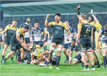  ?? Picture / Photosport ?? Same again fellas . . . the Canes beat the Brumbies in Napier in May.