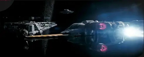  ??  ?? Bottom right: Poe’s X-wing, outfitted with a new booster to outmanoeuv­re First Order guns.