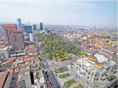  ??  ?? Vista áerea de la Alameda y Bellas Artes.