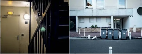  ??  ?? L’escalier de l’immeuble de Châtillon où Salah Abdeslam a passé la nuit du 13 novembre. Rue Chopin, à Montrouge : c’est ici qu’Abdeslam abandonner­a sa ceinture d’explosifs.