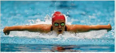  ?? TOM PENNINGTON / GETTY IMAGES ?? Dakota Luther, who will be a senior at Westlake, finished second in the 200 butterfly at the national championsh­ips (above). That gave her a place on the U.S. team for the world meet in Budapest, Hungary.