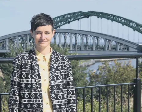  ??  ?? Artist Rosanne Robertson on the former Vaux site where her sculpture honouring female shipyard workers will stand.