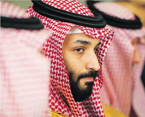  ?? — AP FILES ?? Saudi Crown Prince Mohammed bin Salman will go to disturbing lengths to quash dissent, say his critics.