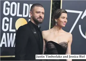  ??  ?? Justin Timberlake and Jessica Biel