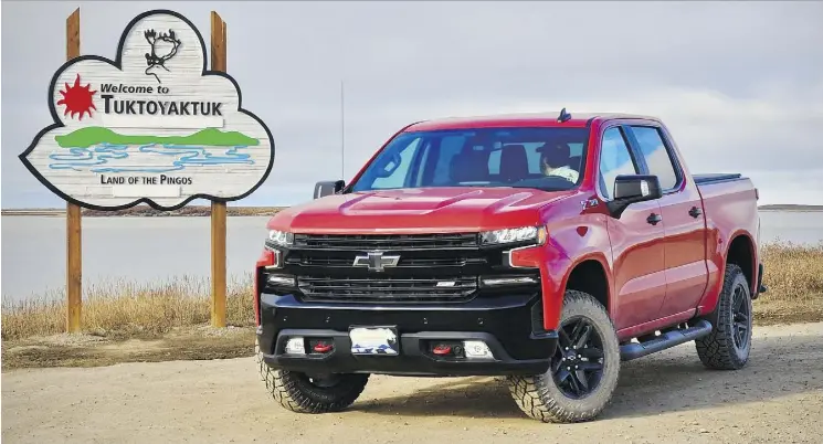 ?? PHOTOS: DEREK McNAUGHTON/DRIVING ?? The Trail Boss is one of eight trims available for the 2019 Chevrolet Silverado. The popular truck has been revised from bow-tie to bumper.