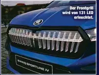  ??  ?? Der Frontgrill wird von 131 LED
erleuchtet.