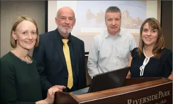  ??  ?? Sheila Barrett, CYPSC co-ordinator; Vincent Daly, CYPSE chairman; John Sharry, Parents Plus founder; and national CYPSE co-ordinator, Colma Nic Lughadha.