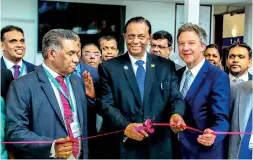  ??  ?? Minister of Tourism Developmen­t, Wildlife and Christian Religious Affairs, John Amaratunga officially inaugurati­ng the Sri Lanka Pavilion at ITB 2019