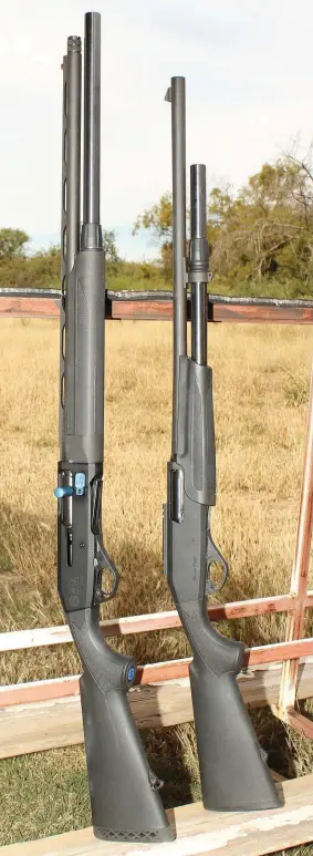  ??  ?? LEFT: The Stoeger M3K 3-Gun competitio­n-ready shotgun on the left and the P3000 pump-action on the right.