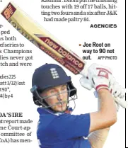  ?? AFP PHOTO ?? Joe Root on way to 90 not out.