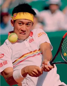  ??  ?? Key Nishikori, 28 anni, è alla quarta finale di un Masters 1000