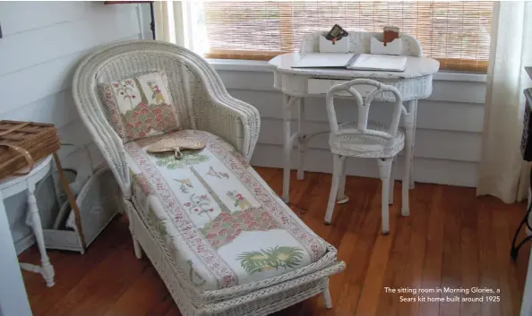  ??  ?? The sitting room in Morning Glories, a Sears kit home built around 1925