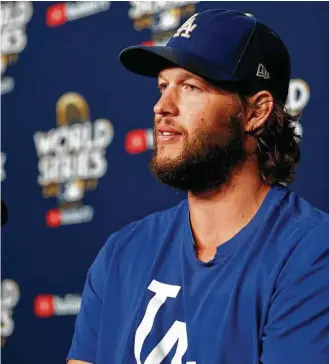  ?? Brett Coomer / Houston Chronicle ?? Dodgers lefthander Clayton Kershaw, 29, has done a lot on the mound — three Cy Youngs, five ERA crowns, three strikeout titles, a no-hitter — but he hasn’t won a World Series game.