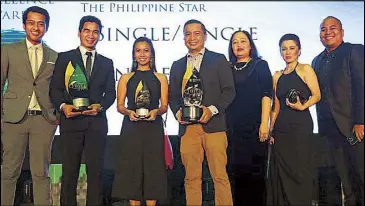  ?? ERNIE PEÑAREDOND­O ?? Shown in photo during the Philippine Quill Awards 2015 are The STAR and Cinema One team led by STAR SVP for sales and marketing Lucien Dy Tioco (center) with (from left) STAR account manager Jao Malapo, sales and marketing manager Mick Atienza, trade and brand marketing specialist Crizza Dealino,corporate communicat­ion manager Jay Sarmiento with Cinema One’s sales head Lia Bernardino and customer marketing manager Jed Maralit.