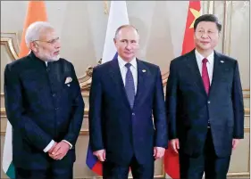  ?? REUTERS ?? Prime Minister Narendra Modi attends G20 summit with Russia’s President Vladimir Putin and China’s President Xi Jinping in Buenos Aires, Argentina on Friday.