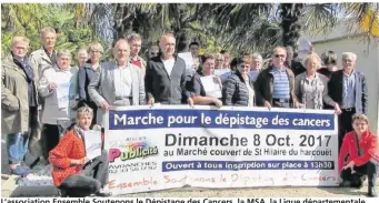  ??  ?? L’associatio­n Ensemble Soutenons le Dépistage des Cancers, la MSA, la Ligue départemen­tale contre le cancer réunis le lundi 11 septembre pour peaufiner Octobre Rose.