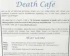  ??  ?? an invitation to a death cafe discussion in new york city.