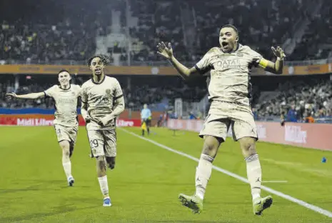  ?? // EFE ?? Mbappé cuajó uno de sus mejores partidos de la temporada este domingo contra el Montpellie­r