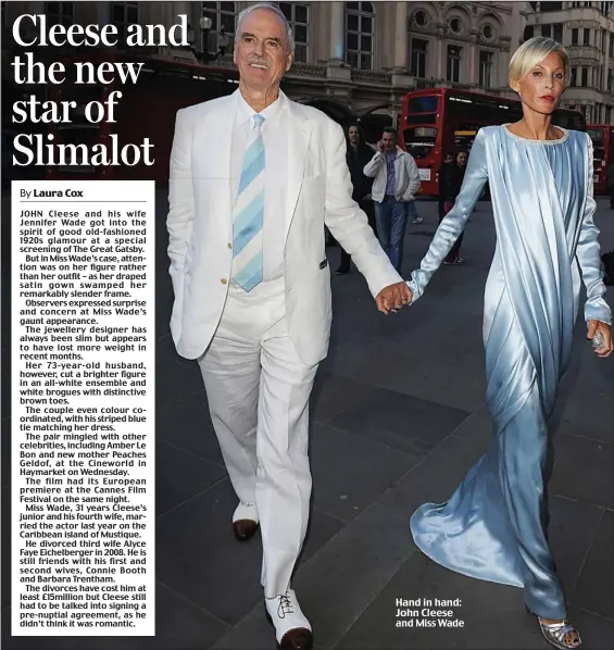  ??  ?? Hand in hand: John Cleese and Miss Wade