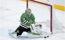  ?? TONY GUTIERREZ THE ASSOCIATED PRESS FILE PHOTO ?? The Stars have won a franchiser­ecord eight games in a row, Jake Oettinger has posted shutouts in the past two and they were on top of the Western Conference standings with 105 points, one behind the New York Rangers for the most in the NHL heading into Thursday’s games.