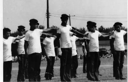  ?? ?? The Jr. Herd practicing military-style formations in the 1970s.