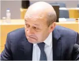  ??  ?? French Foreign Minister Jean-Yves Le Drian at a meeting of EU foreign ministers in Brussels. (AP)