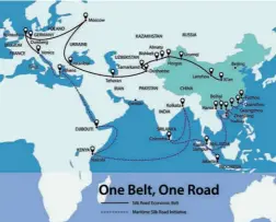  ??  ?? CHINA’S BELT AND ROAD INITIATIVE (formerly One Belt, One Road), which promises large investment­s in infrastruc­ture in countries in need of foreign finance