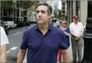  ?? RICHARD DREW — ASSOCIATED PRESS ?? Michael Cohen leaves his hotel in New York last month.