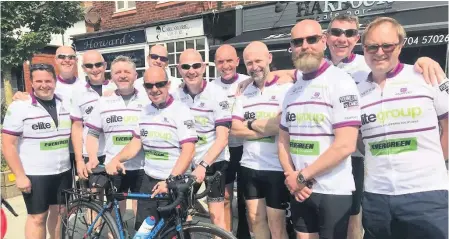  ??  ?? The Ainsdale Cycling Club team are set to cycle from Liverpool to Betws-yCoed, in Snowdonia, and back this weekend in aid of two worthy charities