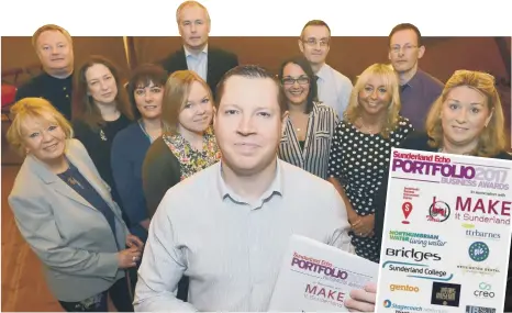  ??  ?? Managing Editor Gavin Foster with the judging panel at the Sunderland Echo Portfolio Awards