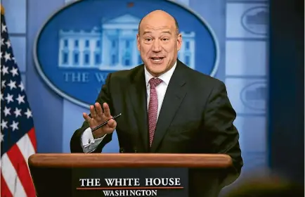  ?? PHOTO: AP ?? White House chief economic adviser Gary Cohn’s resignatio­n appears to signal US President Donald Trump’s determinat­ion to impose steep tariffs on imported steel and aluminium, a move which has provoked warnings of retaliator­y action by the European...