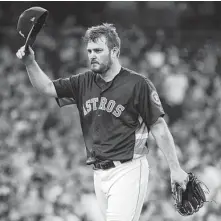  ??  ?? Astros lefthander Wade Miley earned his sixth victory of the year with six-plus innings of scoreless pitching.