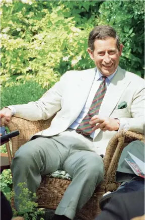  ?? ?? The Prince of Wales relaxing in the garden at Highgrove in 1994