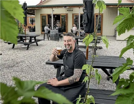  ?? PHOTOS: BRADEN FASTIER/STUFF ?? Lincoln Womersley says months of work have gone into developing the new McCashin’s Hop Garden venue at Founders Heritage Park in Nelson, which opened yesterday.