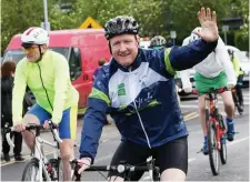  ??  ?? Padraic Oates at the start of the Sligo- Leitrim Sportive.