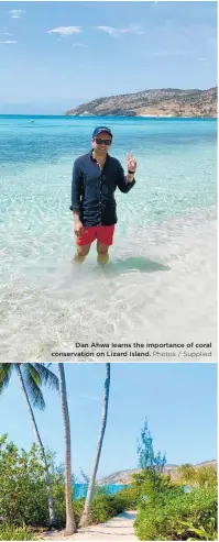  ?? Photos / Supplied ?? Dan Ahwa learns the importance of coral conservati­on on Lizard Island.