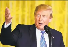  ?? Manuel Balce Ceneta / Associated Press ?? President Donald Trump speaks in the East Room of the White House in Washington, Friday, May 10.