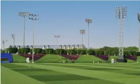  ?? Photograph: Emma Kemp/The Guardian ?? The Aspire Academy where the Socceroos are based for the 2022 World Cup is the centrepiec­e of the Qatar football project.