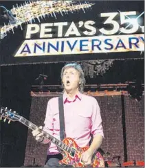  ?? MJ Kim ?? PAUL McCARTNEY during a sound check for PETA’s 35th Anniversar­y Party event. The menu was vegan, of course.