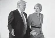  ??  ?? US Prez Donald Trump and British PM Theresa May AFP