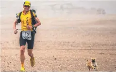  ?? Pictures: PA. ?? Gobi accompanie­d Mr Leonard for over half of the weeklong 250km endurance race.